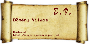 Dömény Vilmos névjegykártya