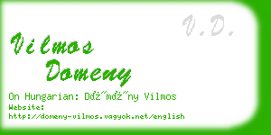 vilmos domeny business card
